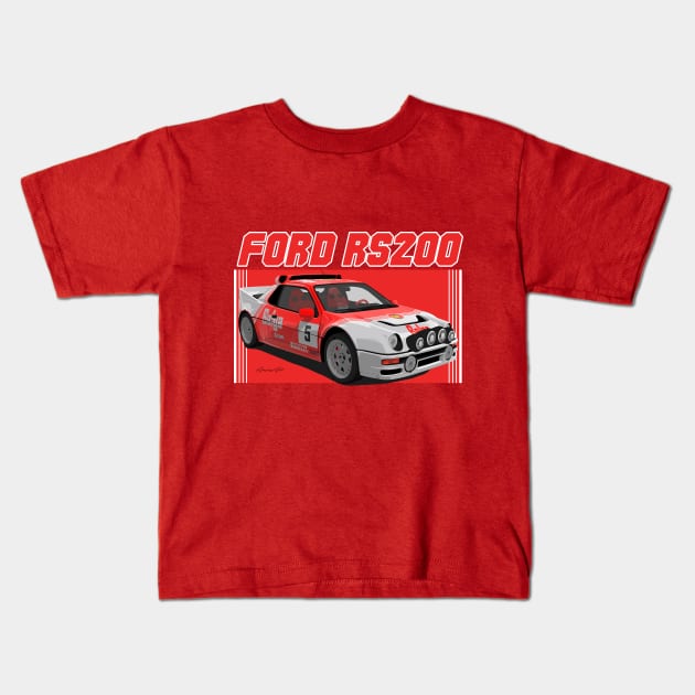 Ford RS200 Group B Kids T-Shirt by PjesusArt